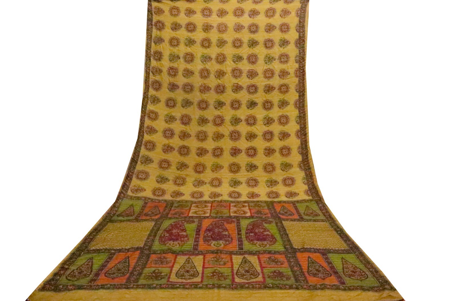 Vintage Chiffon Silk Saree, Lightweight Fabric for DIY & Sewing CS1299