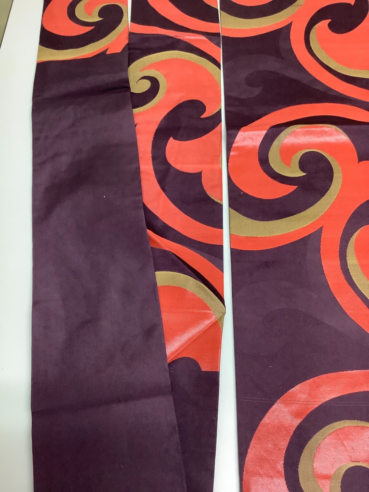 Japanese Vintage Kimono Nagoya Obi pure silk purple tradition 145.6×12.2inch