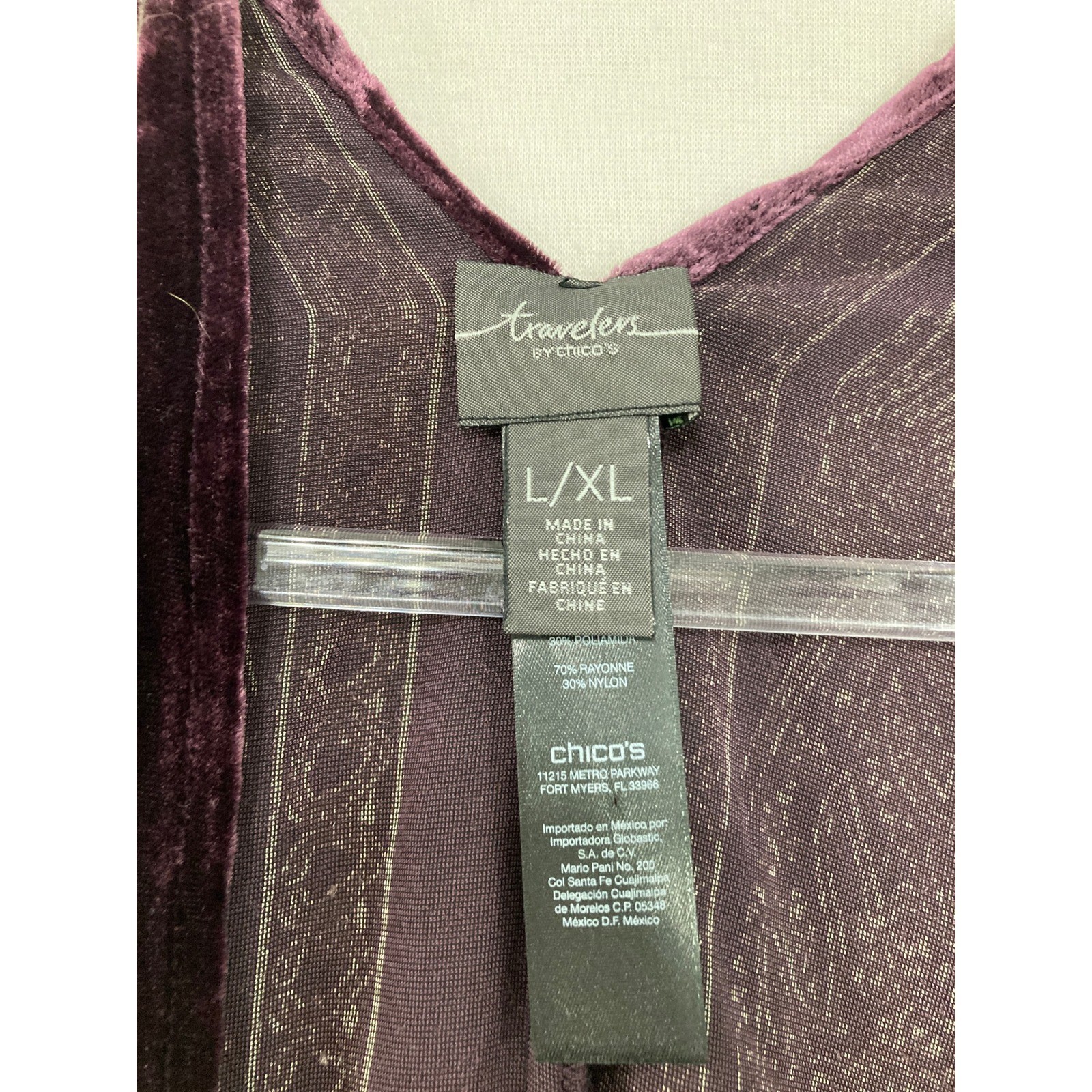 Travelers by Chicos Kimono Wrap L/XL Purple Brown Velvet Paisley Burnout Boho