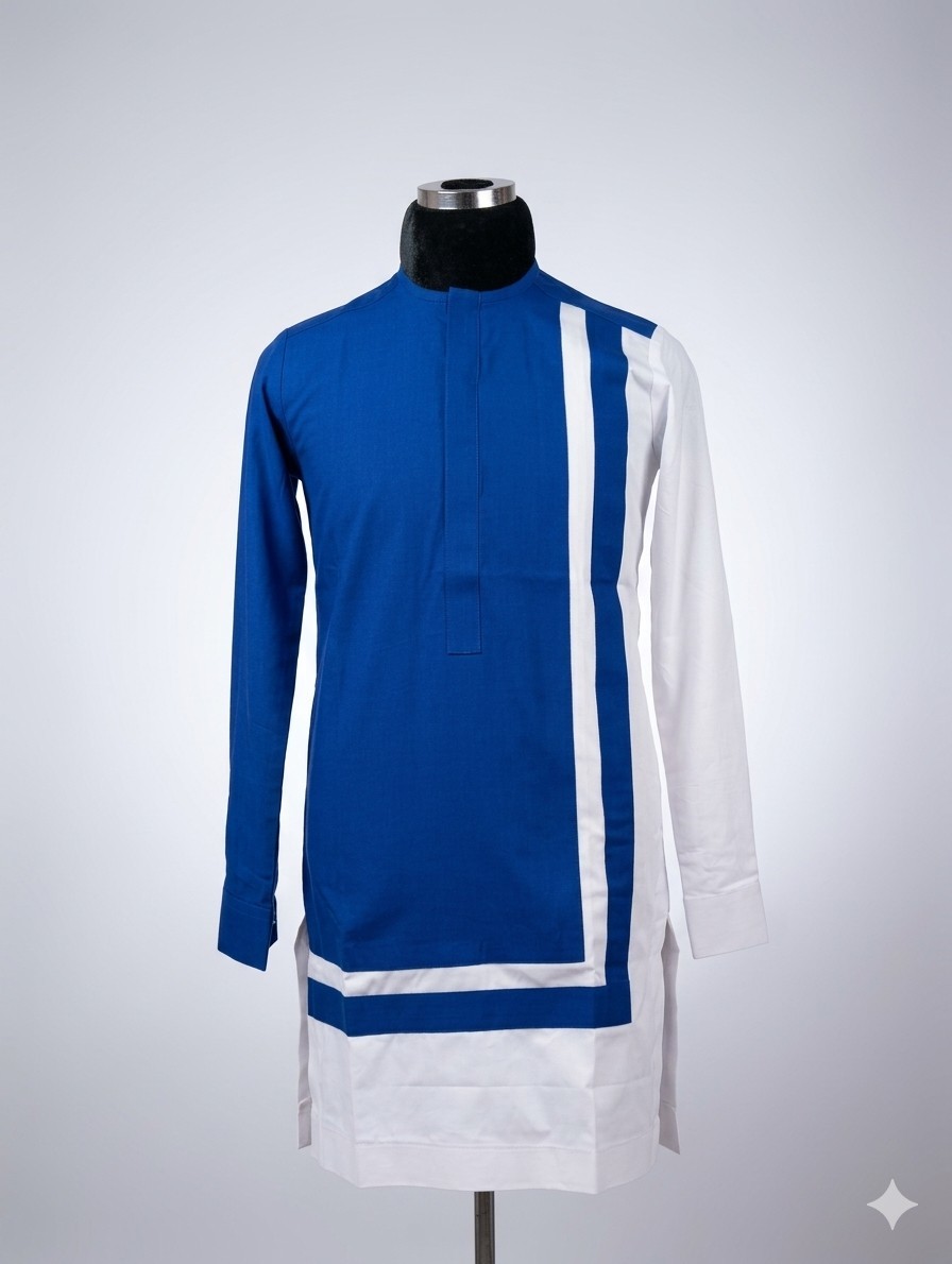 Men’s 2-Piece African Traditional Kaftan Set, Cotton, Long Sleeve, Regular Fit
