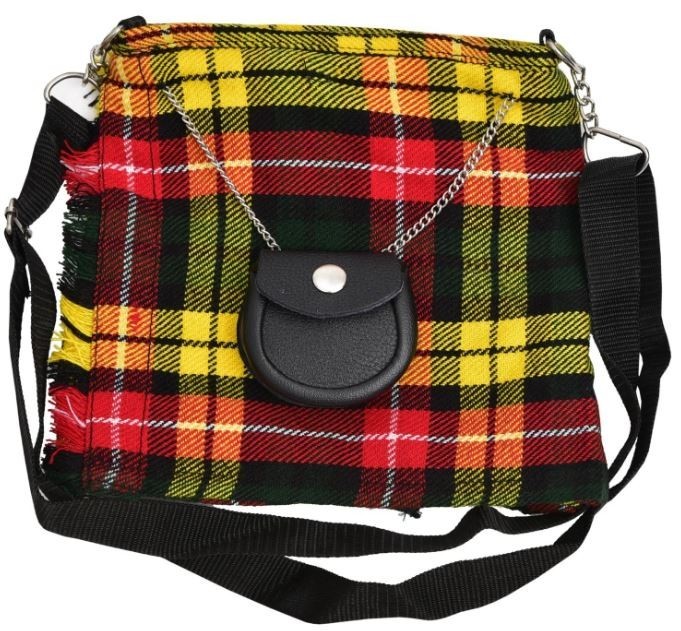 Scottish Tartan Crossbody Purse Sholder Hand Kilt Shape Ladies Purse Sponge Bag