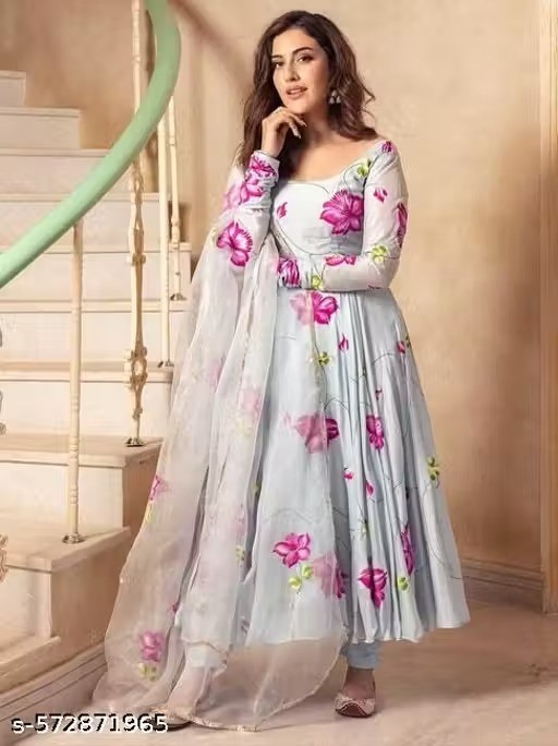 Indian Readymad Party Festive Wedding Rayon Kurta Kurti Dupatta Set for Women’s