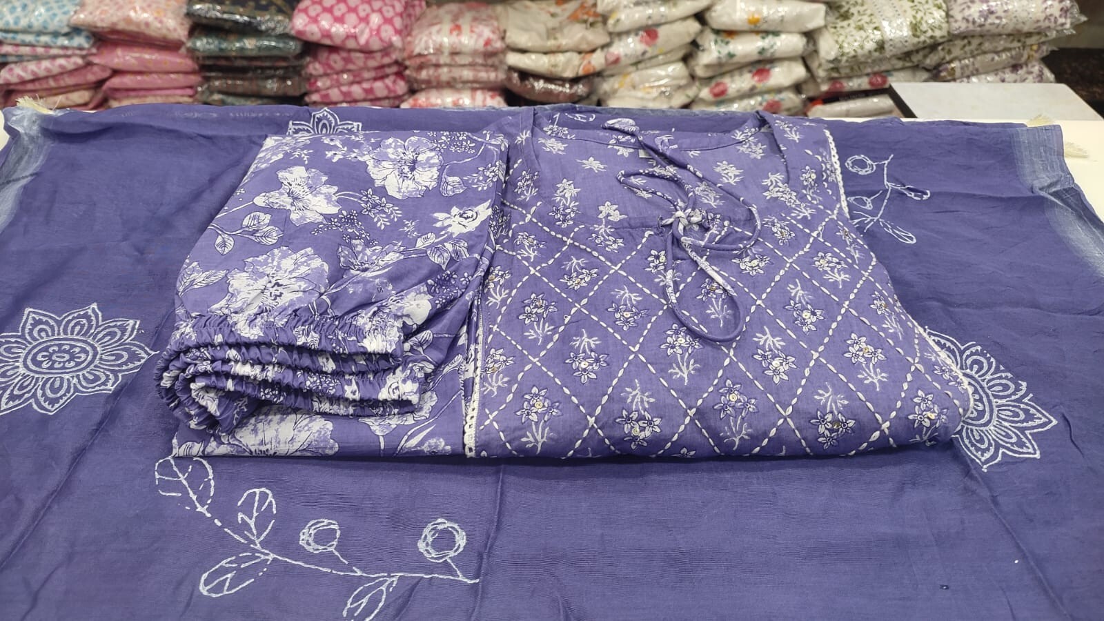 Fully Stitched Palazzo Kurta Dupatta Sets 3 Piece Combo Women Wear Salwar Kameez