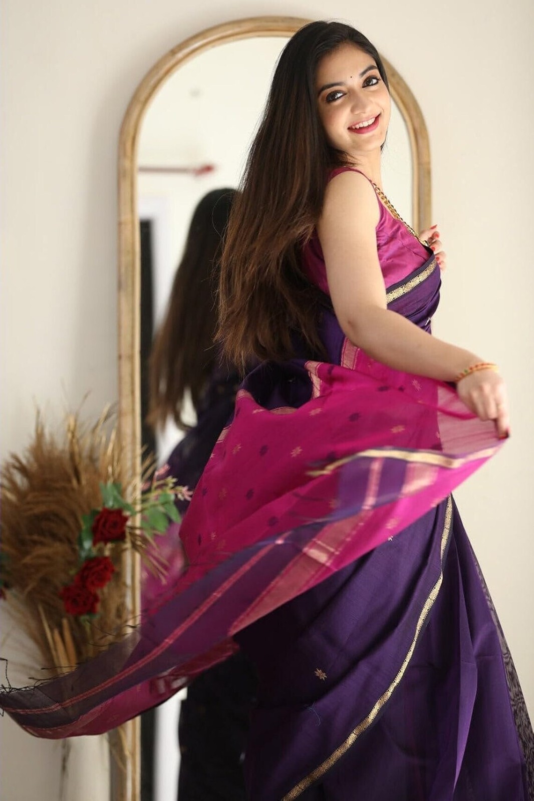 Women’s Cotton Linen Saree With Blouse Piece