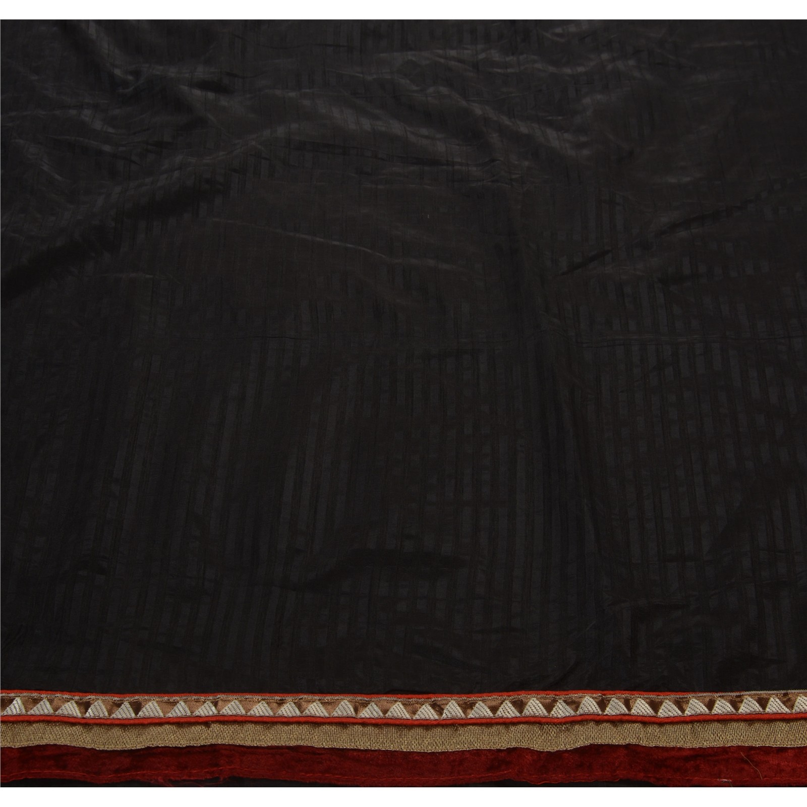 Sanskriti Vintage Indian Sarees Art Silk Embroidered Woven Fabric 5 Yard Sari