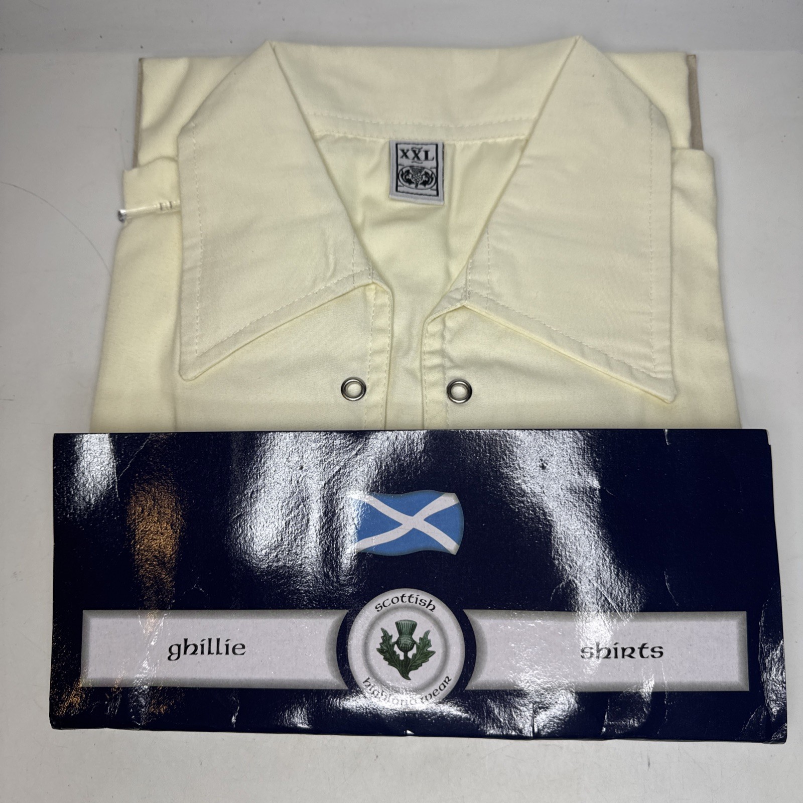 Scottish Jacobite Ghillie Shirt Cream Traditional Highlanders Shirt Kilt Wear