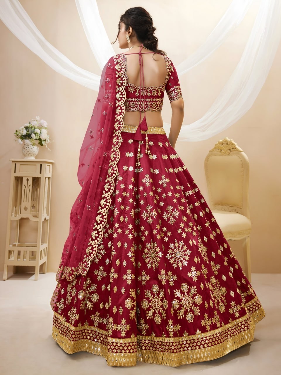 Garba Dandiya Art Silk Lehenga Choli Semi Stitched Festival Outfit