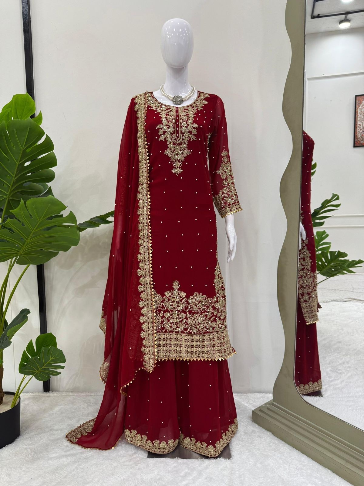 SALWAR KAMEEZ PAKISTANI INDIAN WEDDING PARTY WEAR DRESS BOLLYWOOD SUIT SHARARA