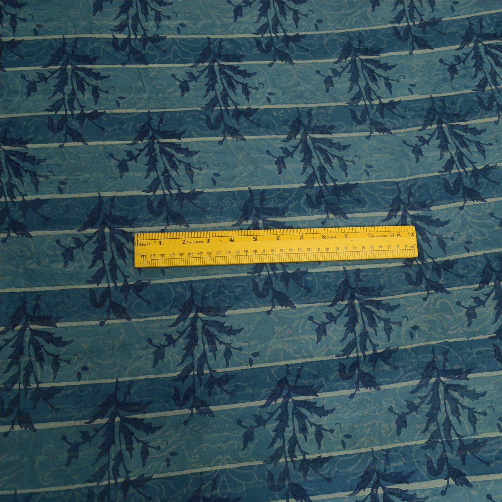 Sanskriti Vintage Sarees Blue/Green Pure Georgette Silk Print Sari Craft Fabric