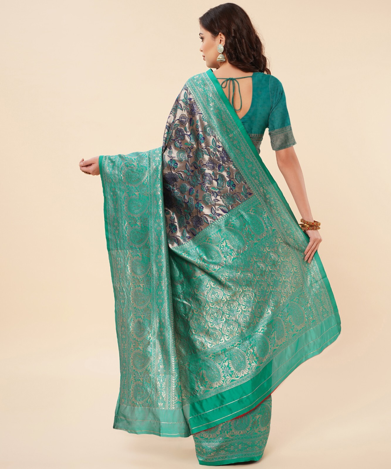 Areca Designer Tissue Jal Keri Silk saree blouses women Saree Cut – 5.5 Meter