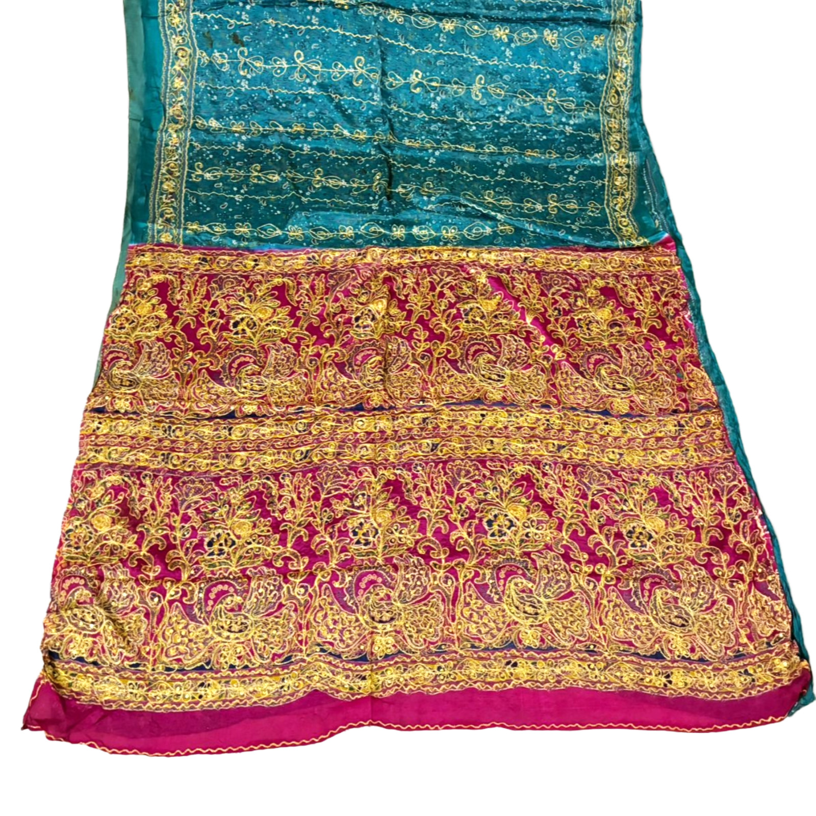 Bridal Saree Indian Women Wrap 5YD Used Sari Vintage Silk Dress Scrap Material