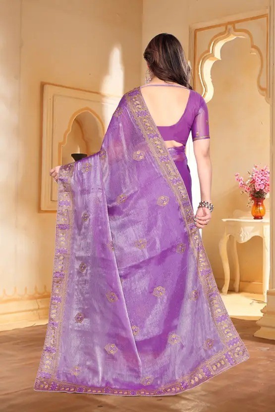 Sari Blouse Lavender Bollywood Indian Women Saree Party Designer Wedding Sarees