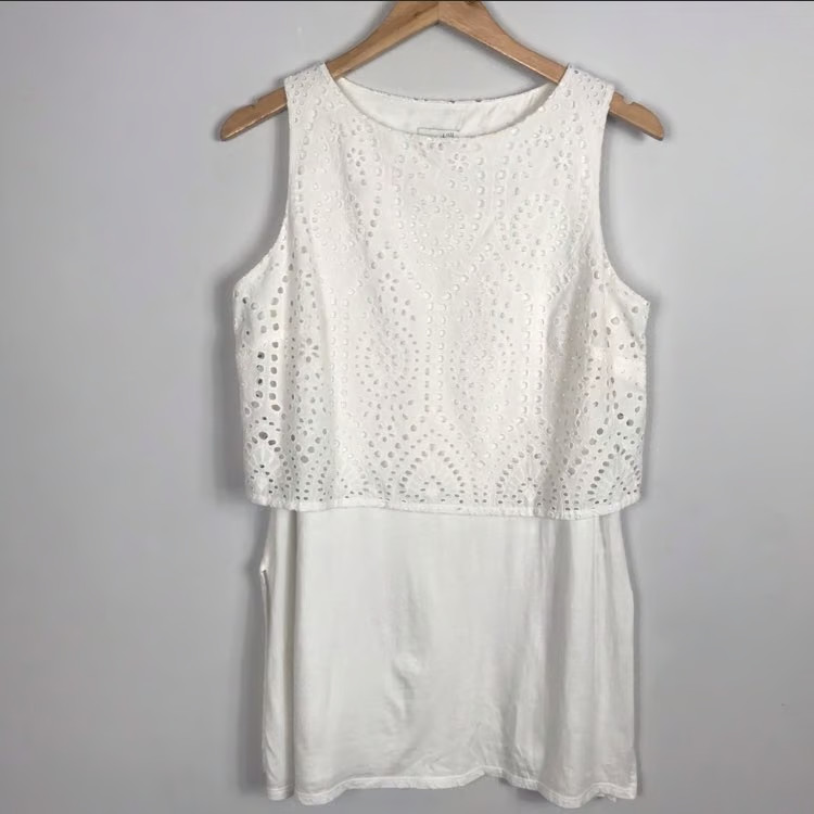 J. Jill | Eyelet Tunic White Tank