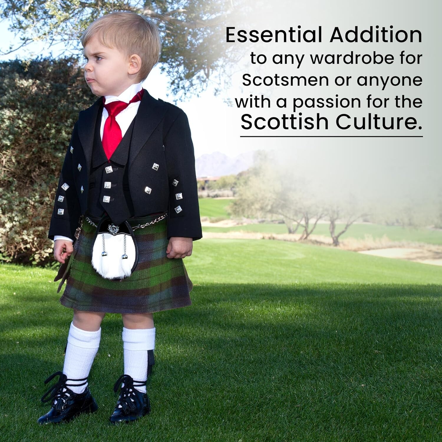 Claymore Imports Clan Black Watch Tartan Kilt for Kids, 100% Acrylic Tartan Kilt