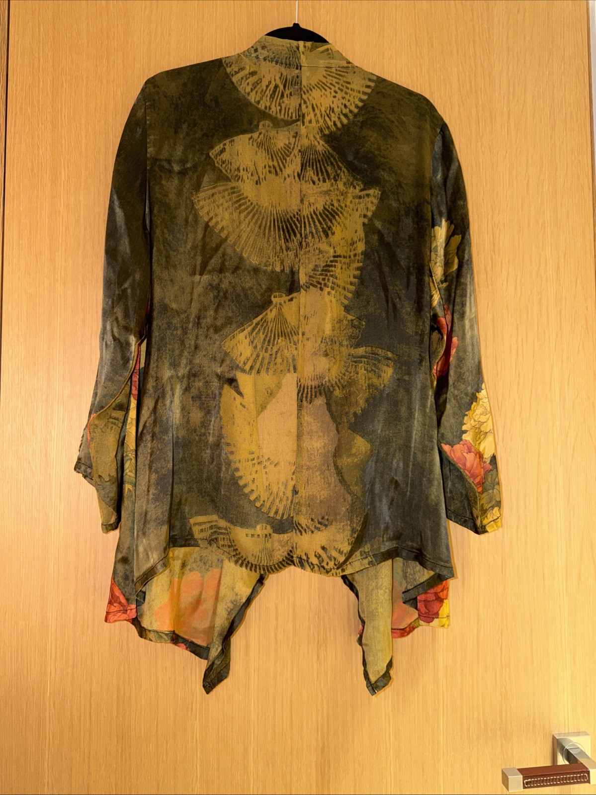 Citron Santa Monica Silk Burnout Kimono Cover Up Boho Art to Wear Women’s 1X