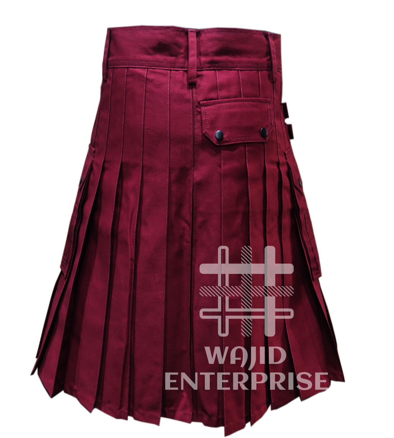 Scottish Handmade kilt For Men Utility Kilt Burgundy kilt Cotton Hybrid Kilts