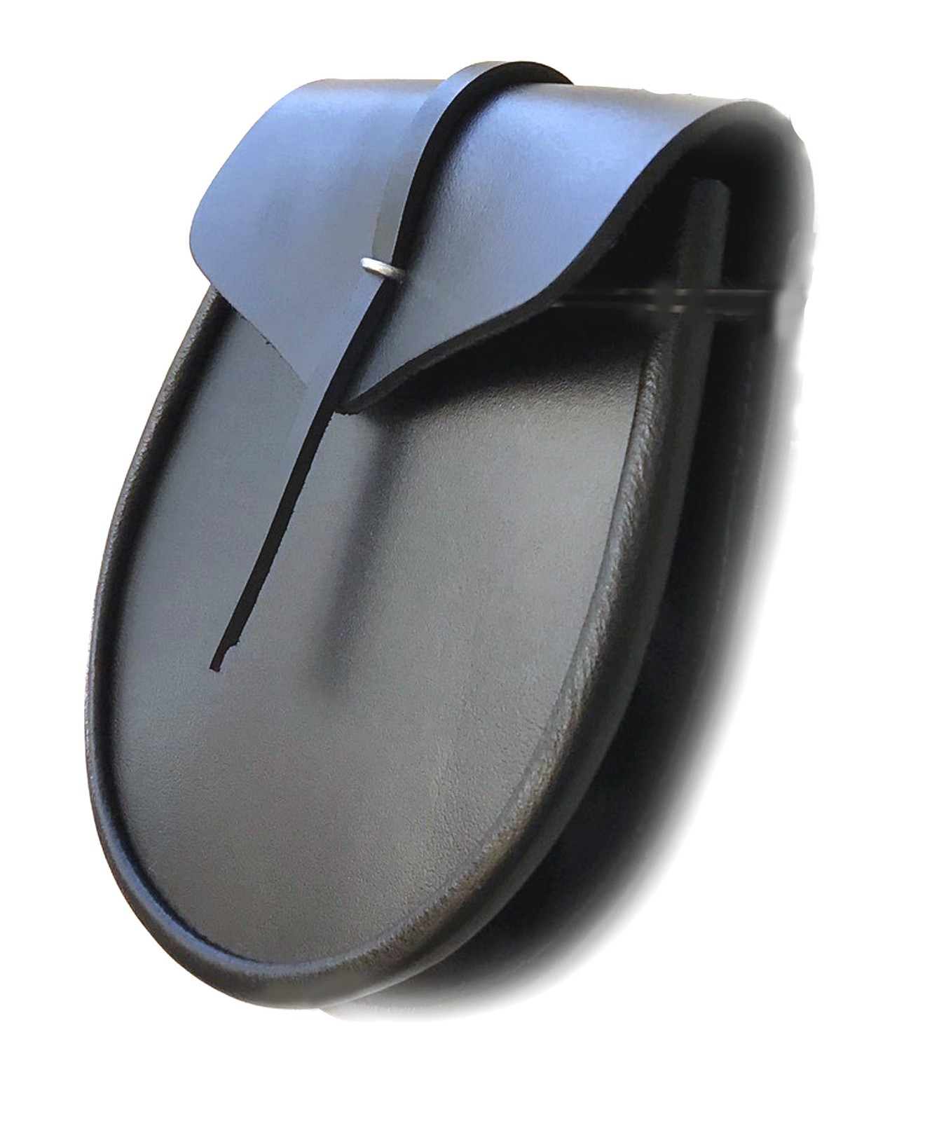 Real bridle leather- metal loop with leather thong closure. leather chain belts