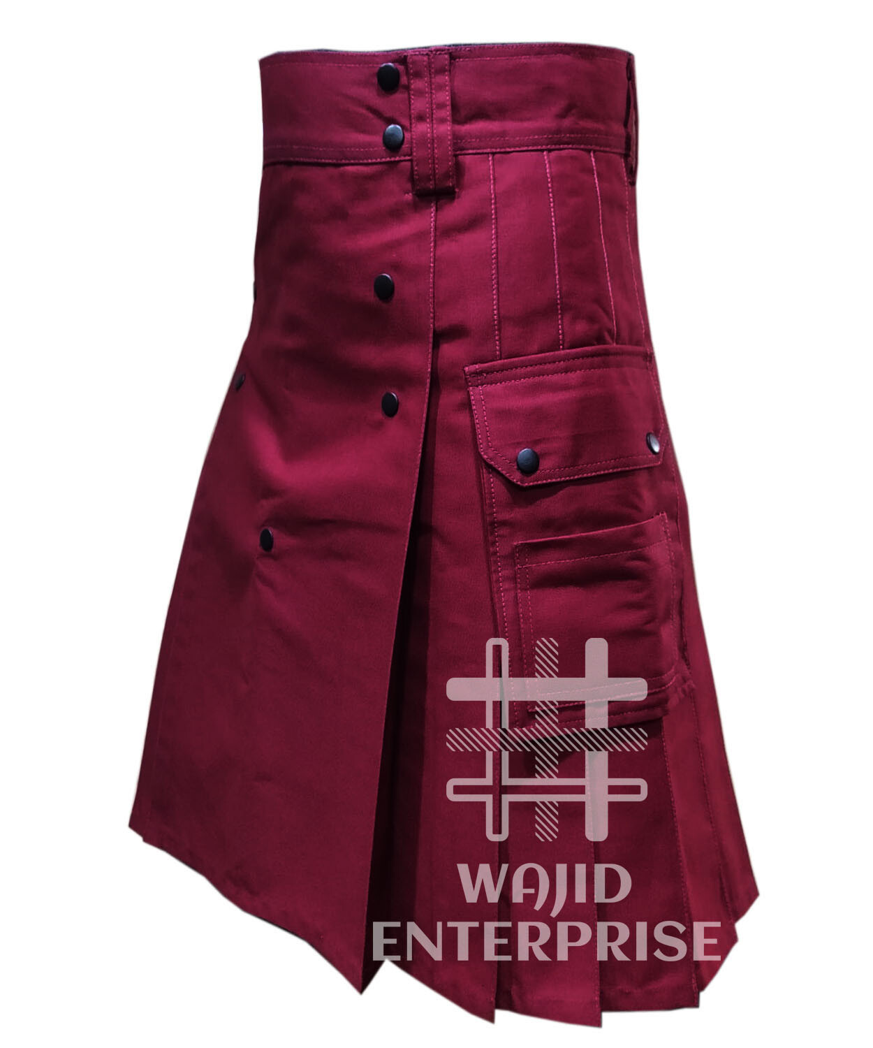 Scottish Handmade kilt For Men Utility Kilt Burgundy kilt Cotton Hybrid Kilts