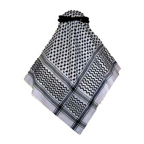 Black & White Arab Palestinian Keffiyeh/Shemagh (Head Cover) (without Aqal)
