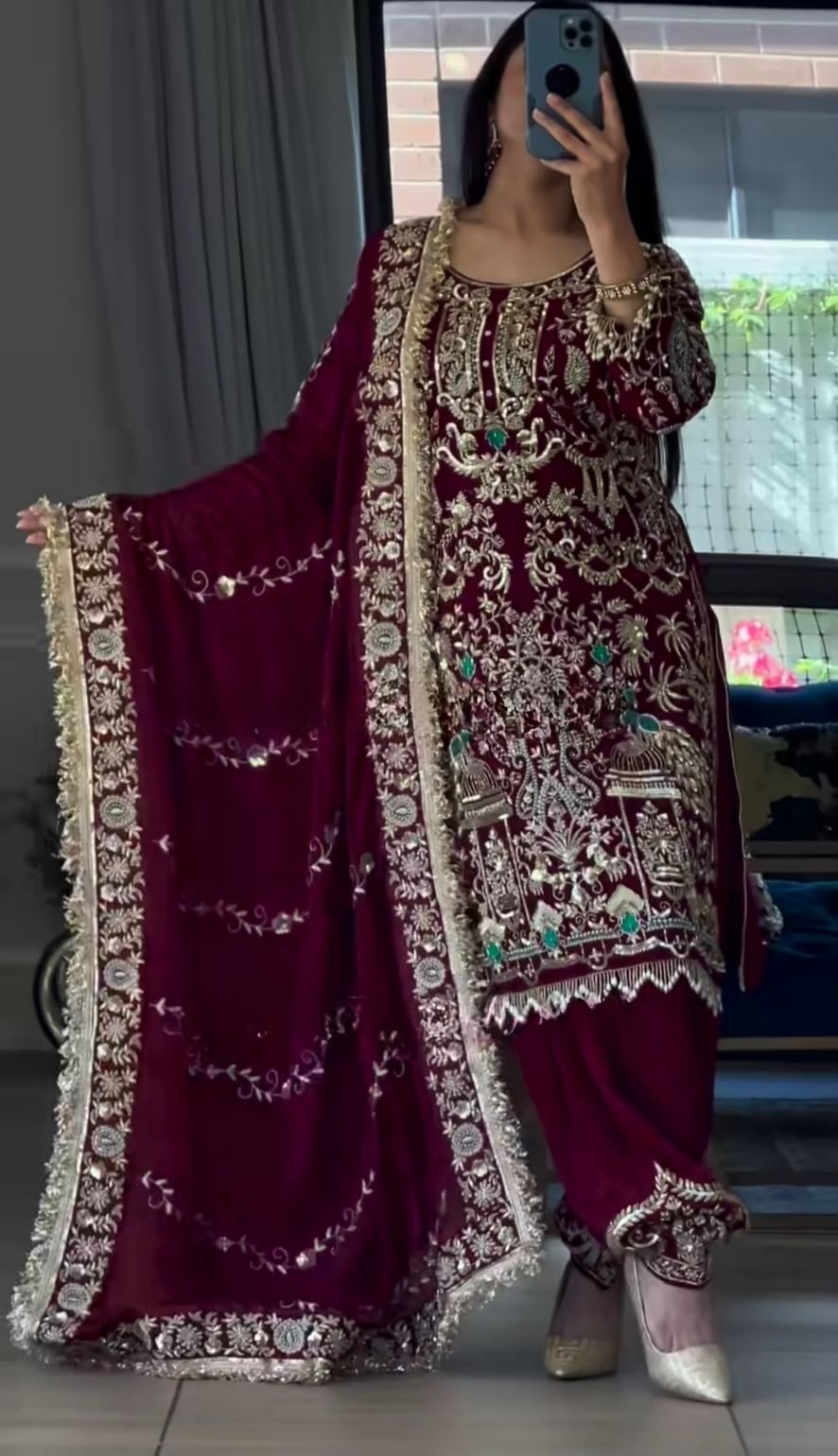 Indian Paksiatni Dhoti Pant Salwar Suit Bollywood Wedding Wear Salwar Kameez