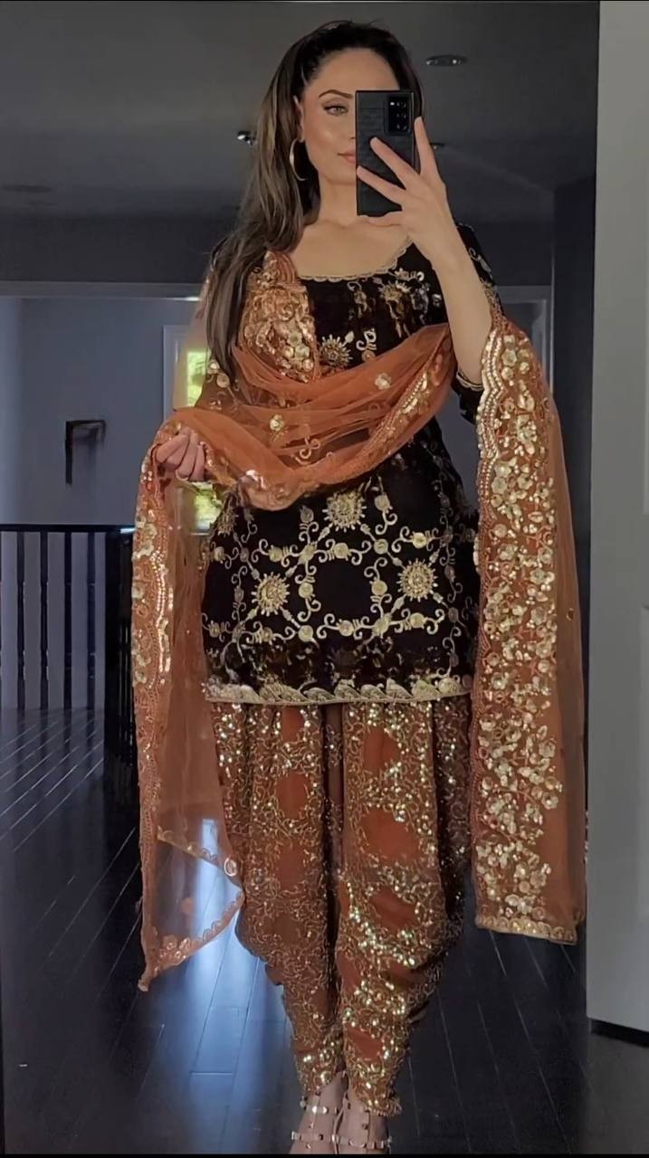 BOLLYWOOD SUIT PAKISTANI INDIAN WEDDING DHOTI TOP SALWAR KAMEEZ PARTY WEAR DRESS