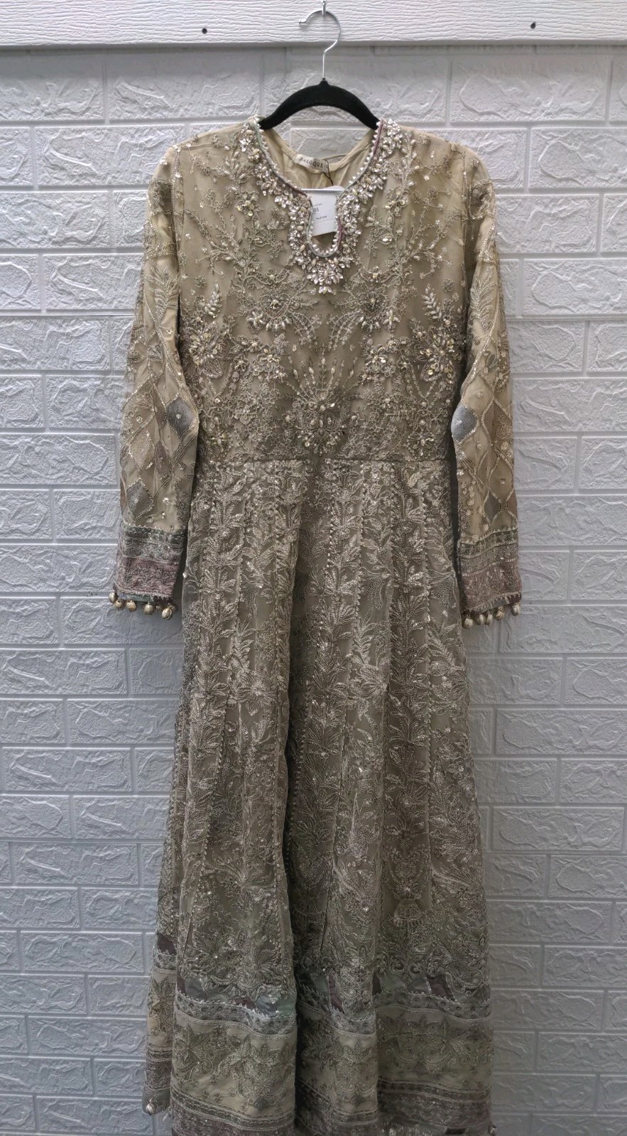 New BAROQUE Embroidered Chiffon Pakistani Wedding Dress Sz Custom Size
