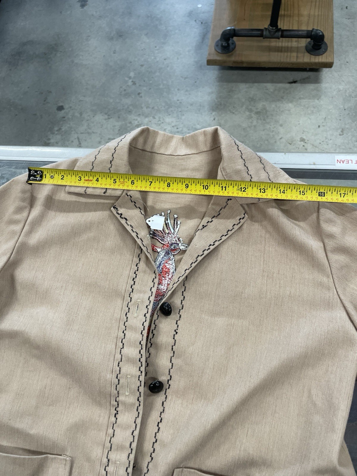 Custom Made Embroidered Native American Dance Figures & Phoenix Tan Jacket