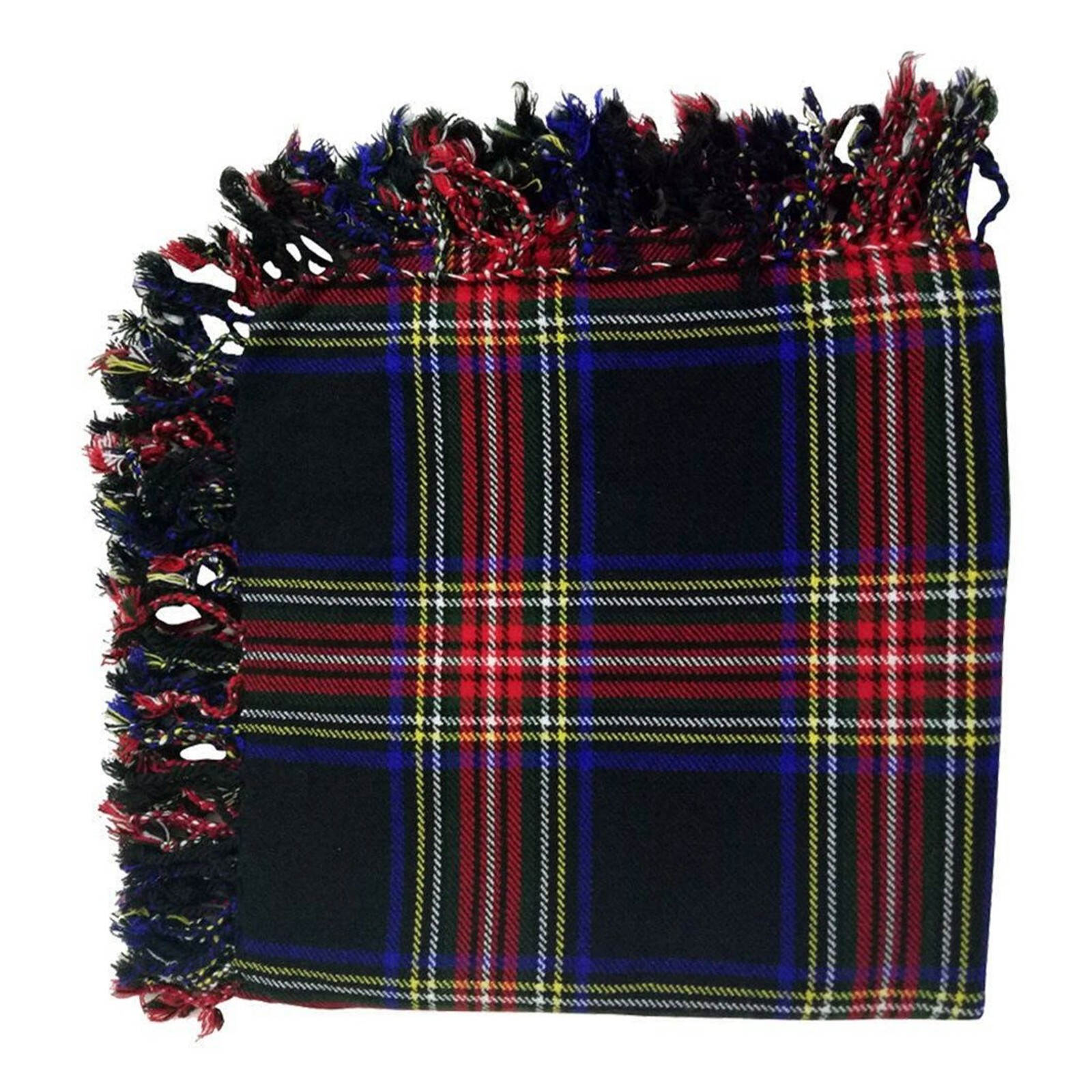 Scottish Men Tartan Fly Plaid Black Stewart Tartan Shawl Highland Wedding Wear