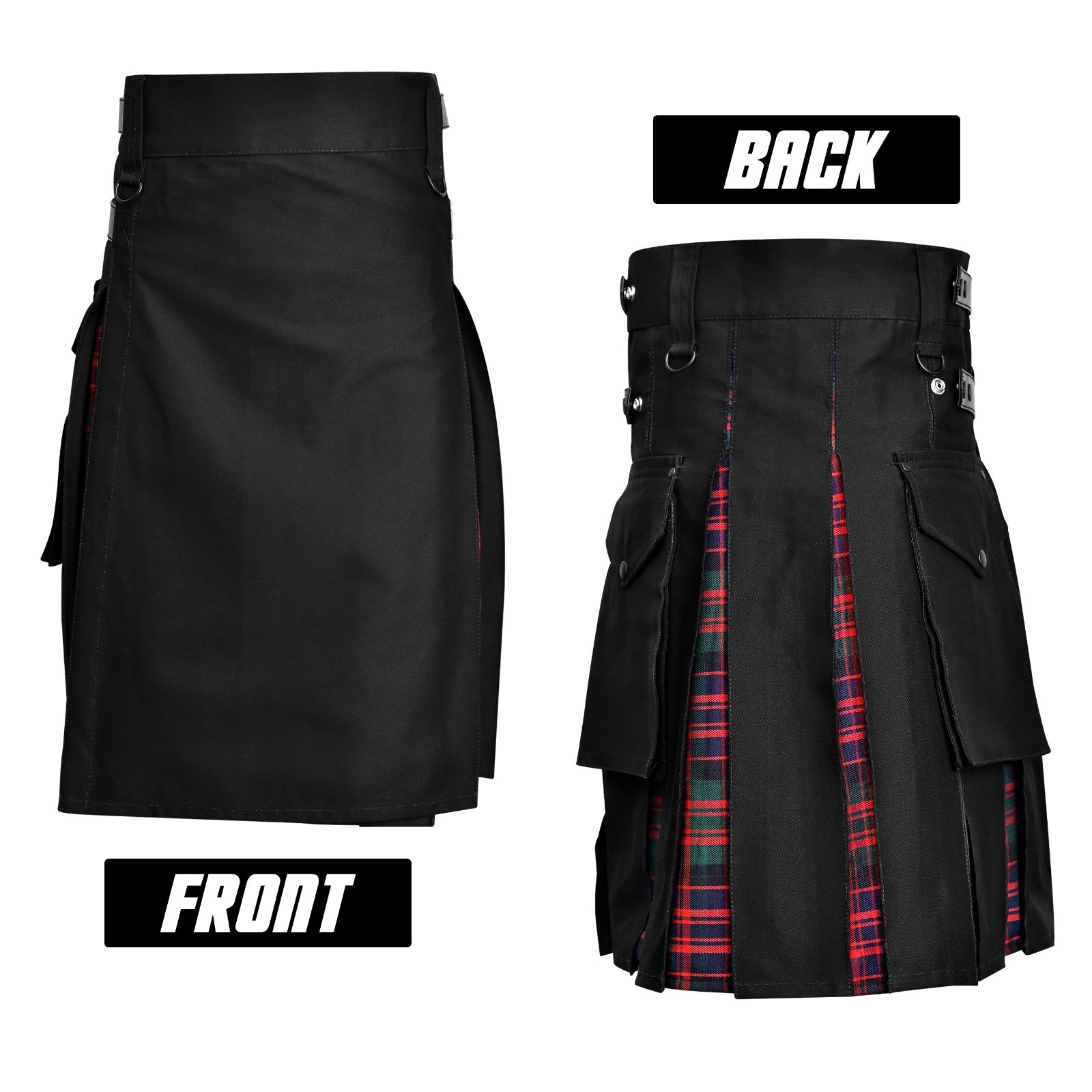 Hybrid Utility Kilts for Men Scottish Traditional Kilt with Flashes (Macdonald)