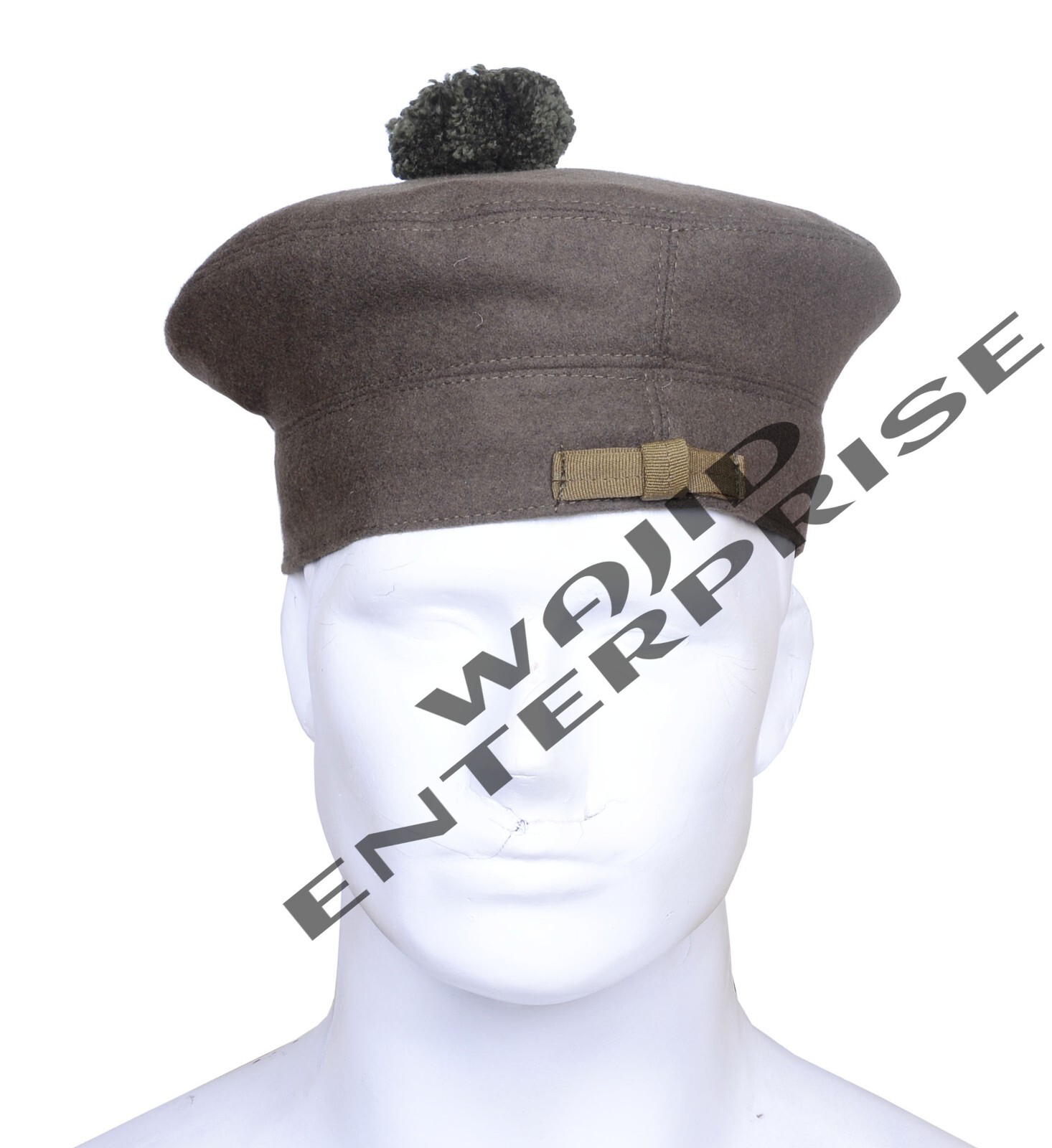Tam O Shanter Hat Military Bonnet Beret Balmoral Cap Scott’s Hat 100% Tan Wool