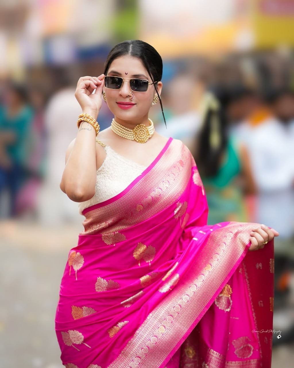 Beautiful Pink Sari Indian Traditional Wear – Festive Designer Saree