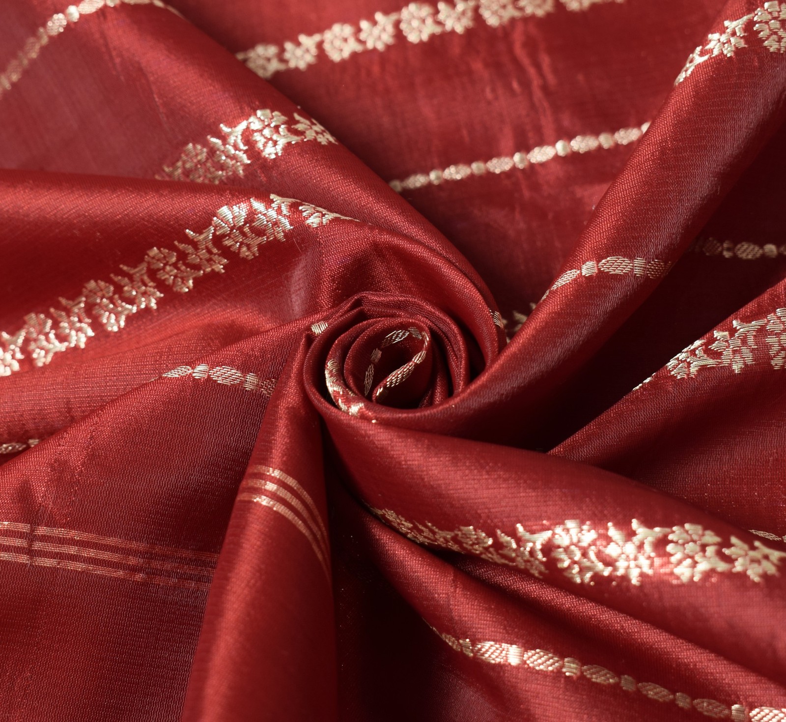 Sushila Vintage Heavy Saree Blend Satin Silk Banarasi Brocade Woven Sari Fabric