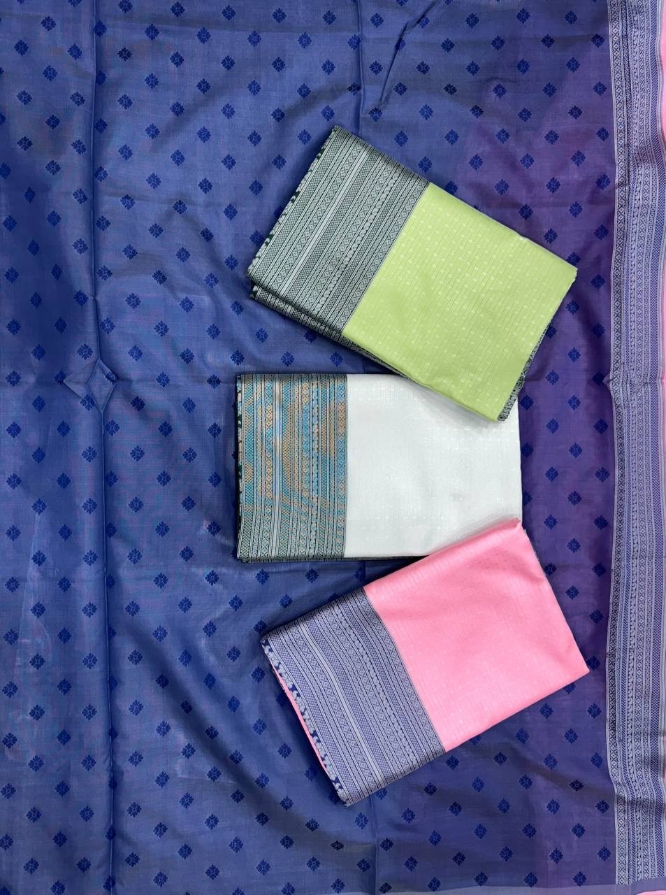 Indian Saree Soft Lichi Silk Pink Blue Jacquard Wedding Wear Brocade Blouse