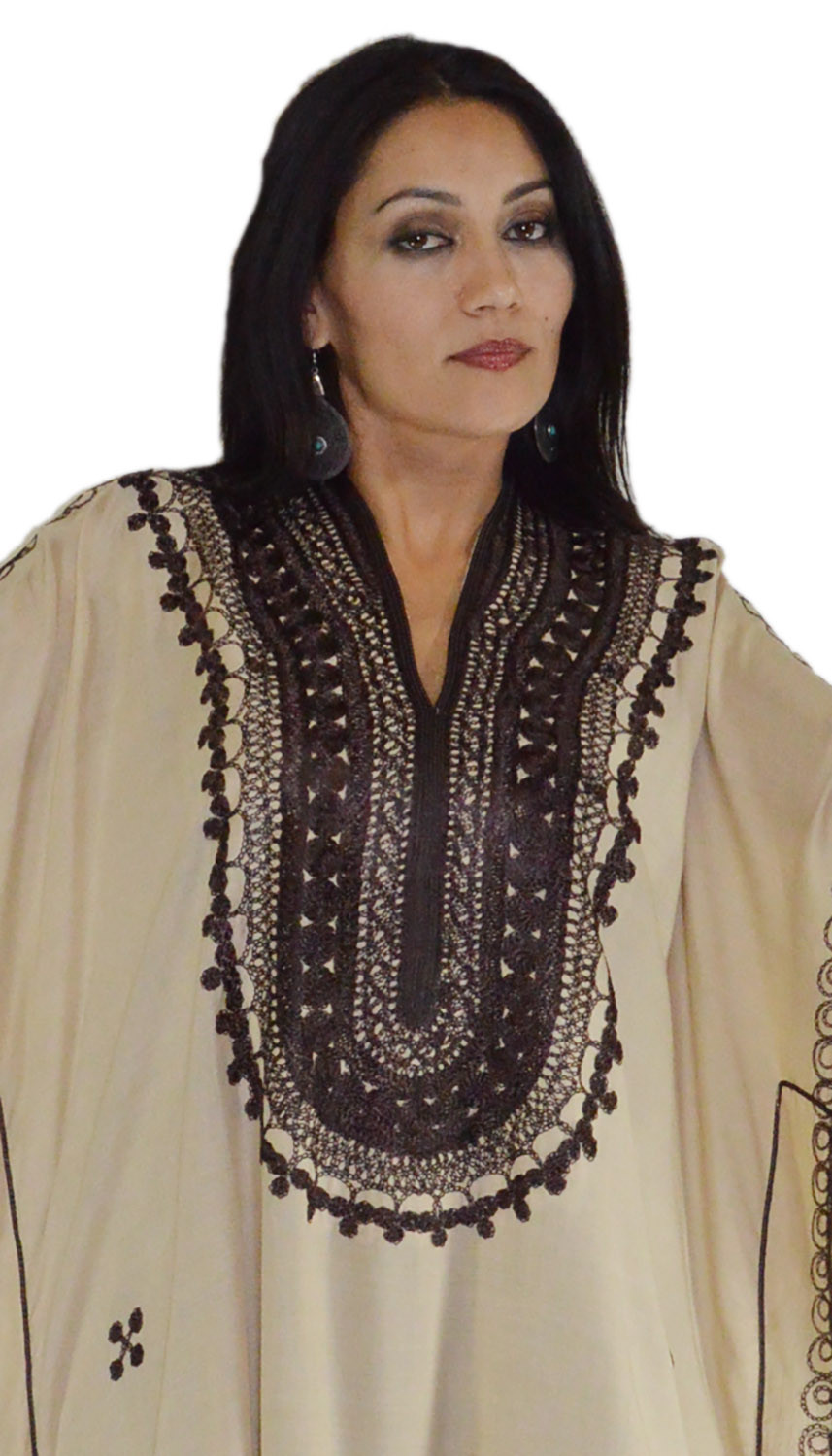 Moroccan Caftan Kaftan Women African Beach Summer Long Dress Beige
