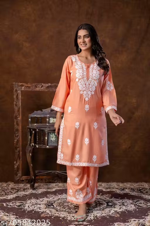 Indian Readymad Party Festive Wedding Rayon Kurta Kurti Palazzo Set for Women’s