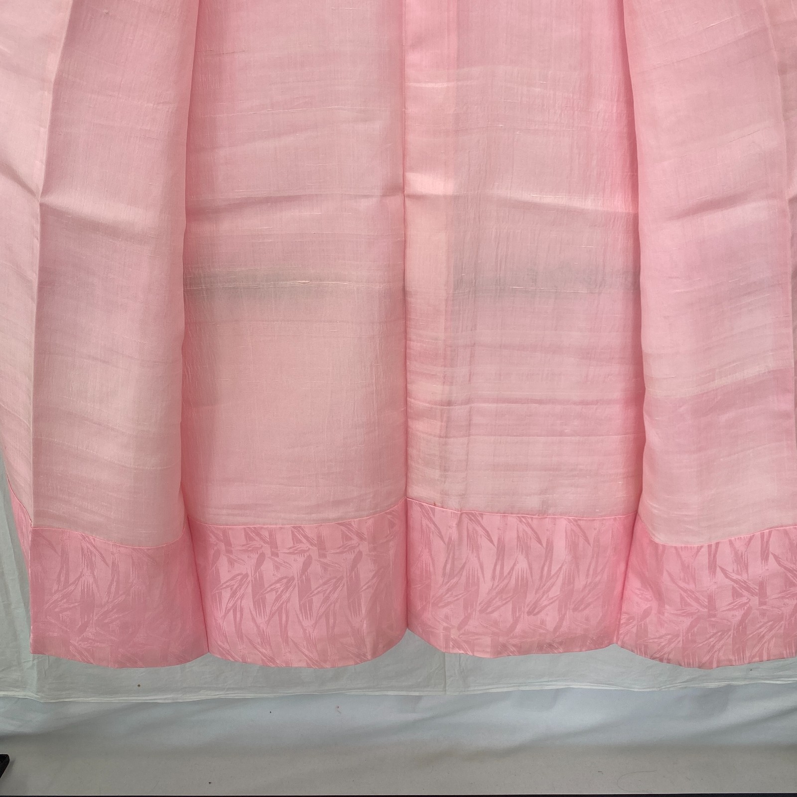 Japanese Vintage Kimono Polyester Pink No Lining Traditional Length 48 in